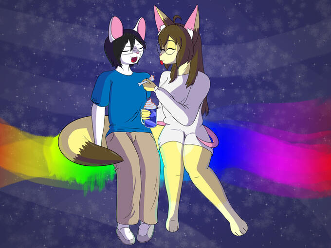 Sharing a Galaxy Milkshake